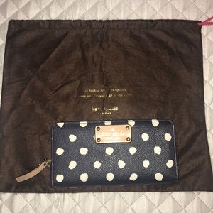 Navy & White Polkadots Wallet from Kate Spade